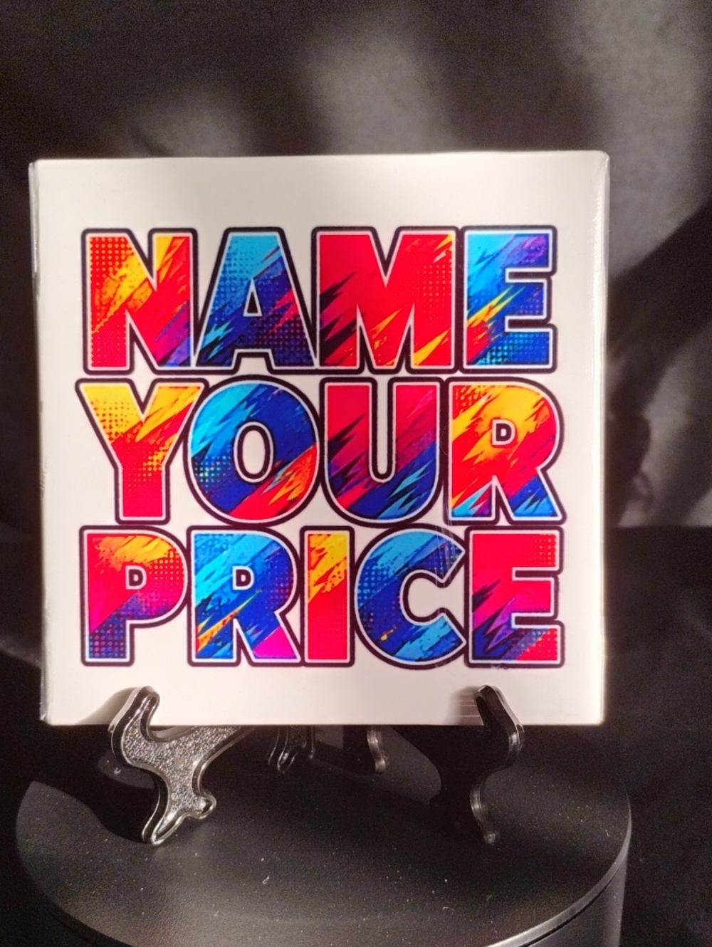 Name Your Price Colorful Typography Tile
